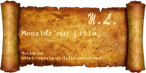 Meszlényi Lilla névjegykártya