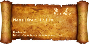 Meszlényi Lilla névjegykártya